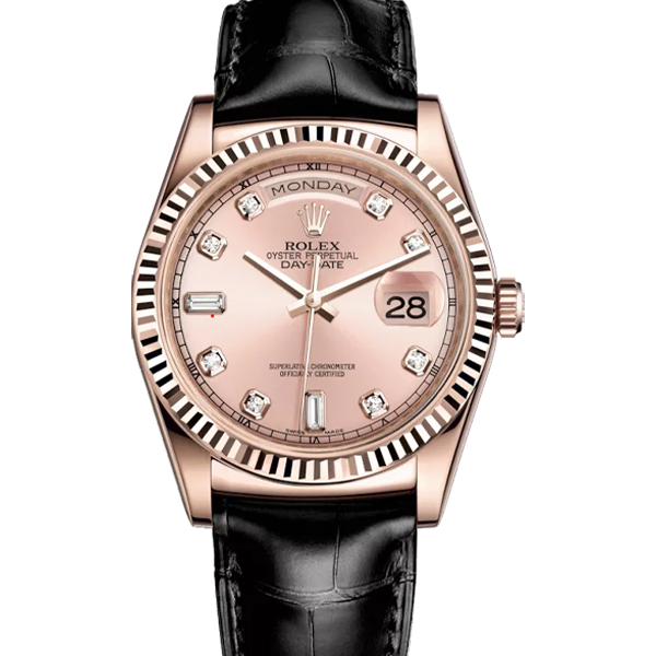 Rolex oyster perpetual 118135-0005 chocolate vàng hồng 18k