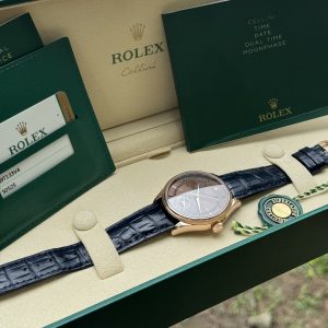 Đồng hồ Rolex Cellini Dual Time 50525 Mặt chocolate