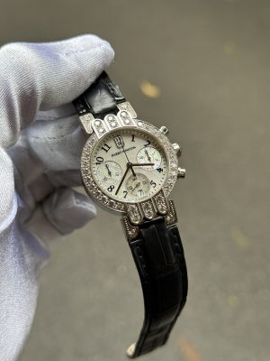 Harry Winston Premier Ladies Chronograph with Diamond Bezel White Gold on Strap with MOP Dial 200/UCQ32WL.MD/D3.1