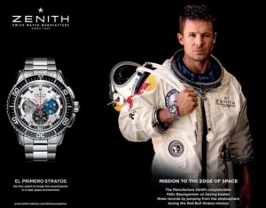 Chiếc Zenith trong nhiệm vụ Red bull Stratos 10th
