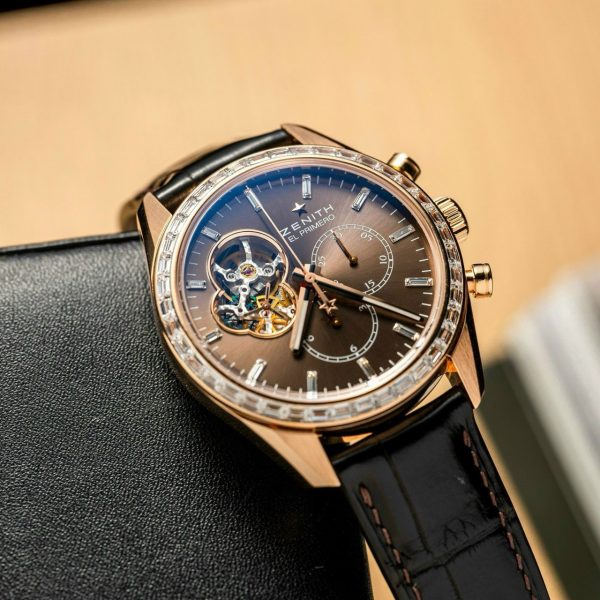 Zenith El Primero Open Chronomaster Rose Gold Diamond Bezel 22.2080.4061/76.C494