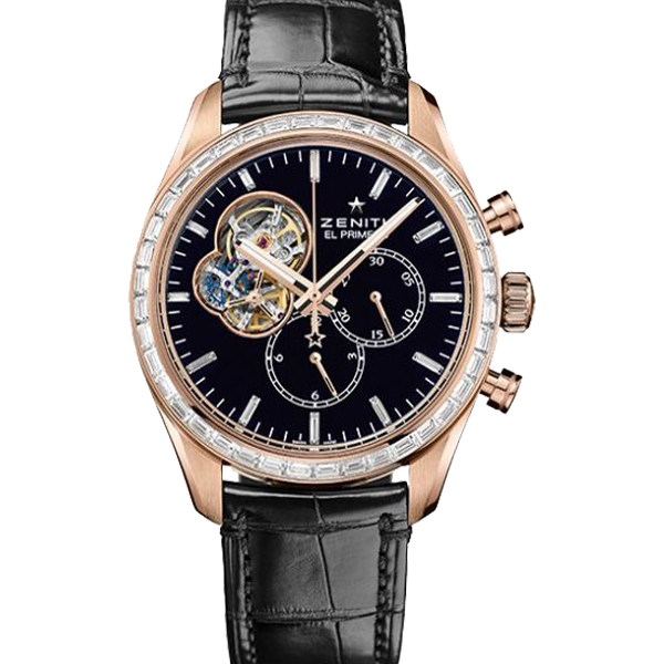 Zenith El Primero Open Chronometre Rose Gold Diamond Bezel 22.2080.4061/76.C494