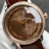 Omega Prestige Chocolate Dial Demi 18K Rose Gold