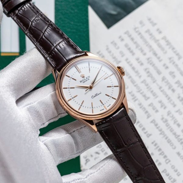 Rolex Cellini Time 39mm Rose Gold White 50505-0020