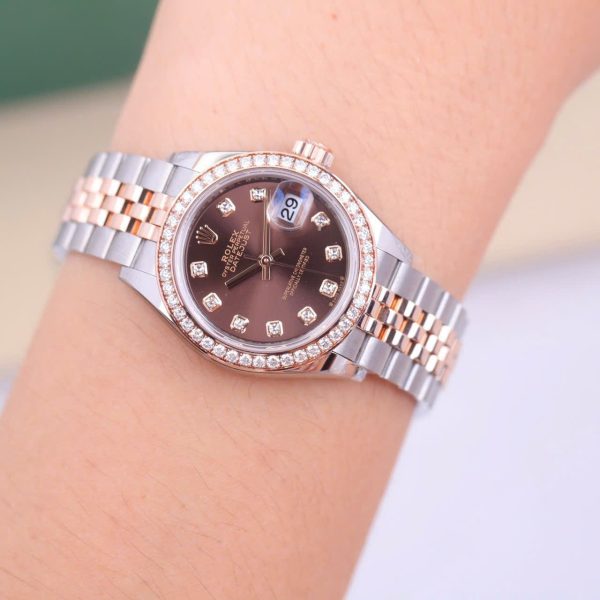 Rolex Lady-Datejust 28mm 279381Rbr Mặt Chocolate Kim Zin New 2024