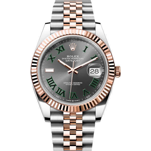 Rolex Datejust Wimbledon 126331 Oystersteel và vàng Everoso Mặt số Slate