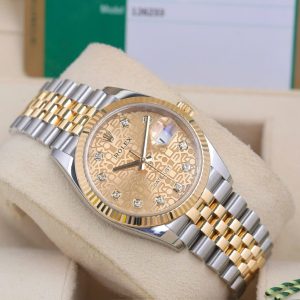 Rolex Datejust 36mm 126233 Vi Tính Vàng Cọc Kim