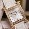 Hermes Heure H Quartz MOP 18k Diamond W403077WW00